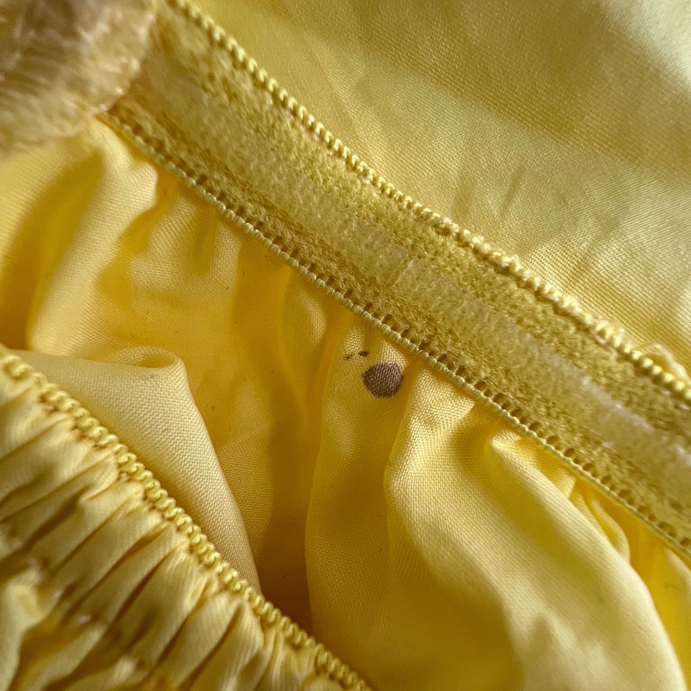 HelloMolly Dress Sz M Yellow Puff Sleeve Tiered Ruffle Mini Cottagecore Babydoll - Picture 8 of 13